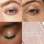 Myster Rosey Cream Eyeshadow Stick, Eye Shadow Sticks For High-Pigment, Waterproof Glitter Eyeshadow, Long-Lasting, Crease-Proof - Vegan & Cruelty-Free - 0.06 Oz (02 Champagne Shimmer)