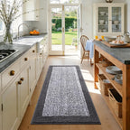 Long 2X4 Ft (48''X24'') Runner Rug For Bathroom,Non Slip Washable Large Kitchen Rugs Bath Rugs, Soft Absorbent Quick Dry Bath Mats For Shower, Hallway,Laundry, Tub(Grey)