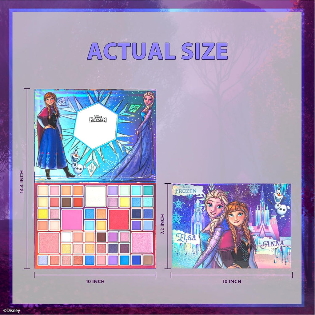 Disney Frozen Elsa And Anna 55 Well Eye Shadow Palette With Mirror, Makeup For Girls And Teens, Shimmery And Matte Colors, By Townley Girl