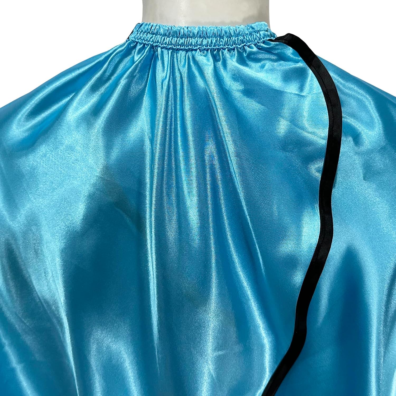 Salon Styling Capes For Clients, Hair Dye Cutting Capes With Elastic Hooks, Waterproof Light Weight Satin Sheen Styling Cape Barber Gown For Stylist, 63”*56”(Blue)