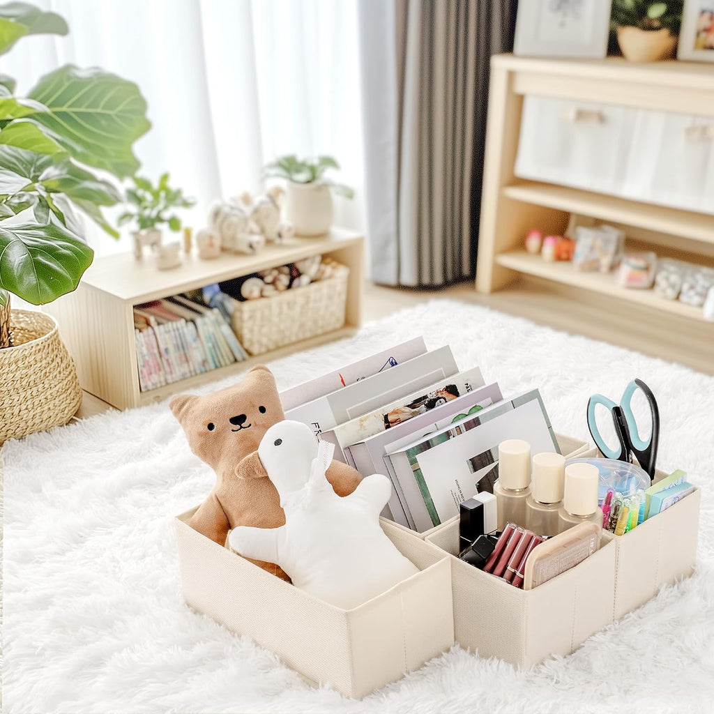 Drawer Organizer Clothes, 14 Pack Dresser Organizer For Baby Clothes, Underwear, Sock- Foldable Closet Organization And Storage Dividers Bins For Nursery, Bedroom And Dorm (Beige)