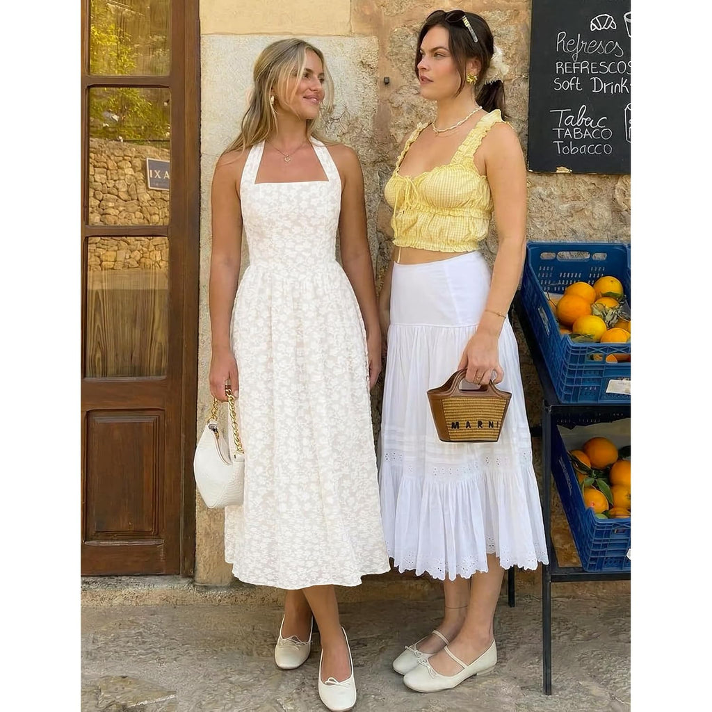 Zesica Women'S Summer Sleeveless Floral Maxi Dresses 2026 Halter Neck Flowy A Line Formal Cocktail Wedding Guest Long Dress