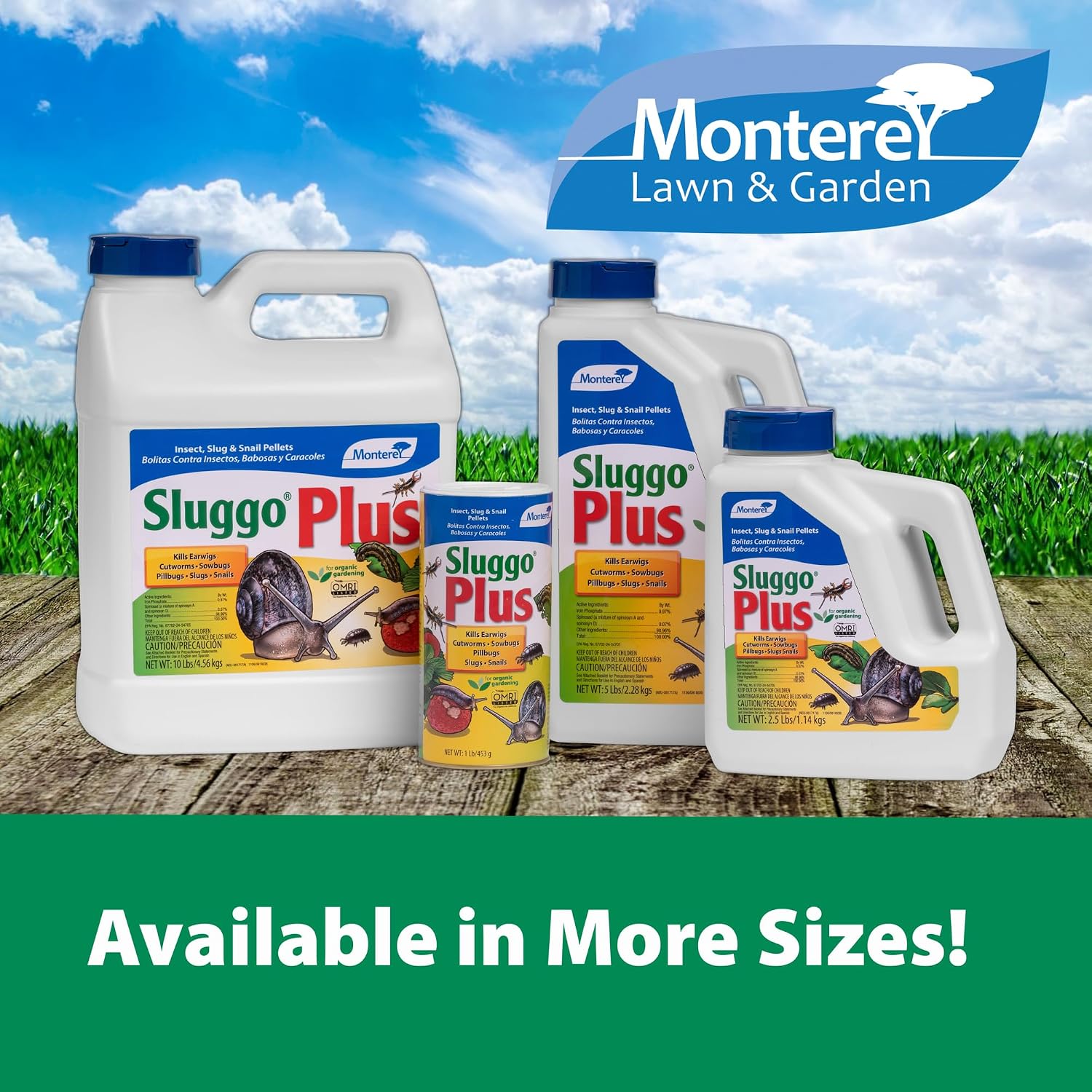Monterey Sluggo Plus Slug & Snail Killer, 2.5 Lb, Omri Listed