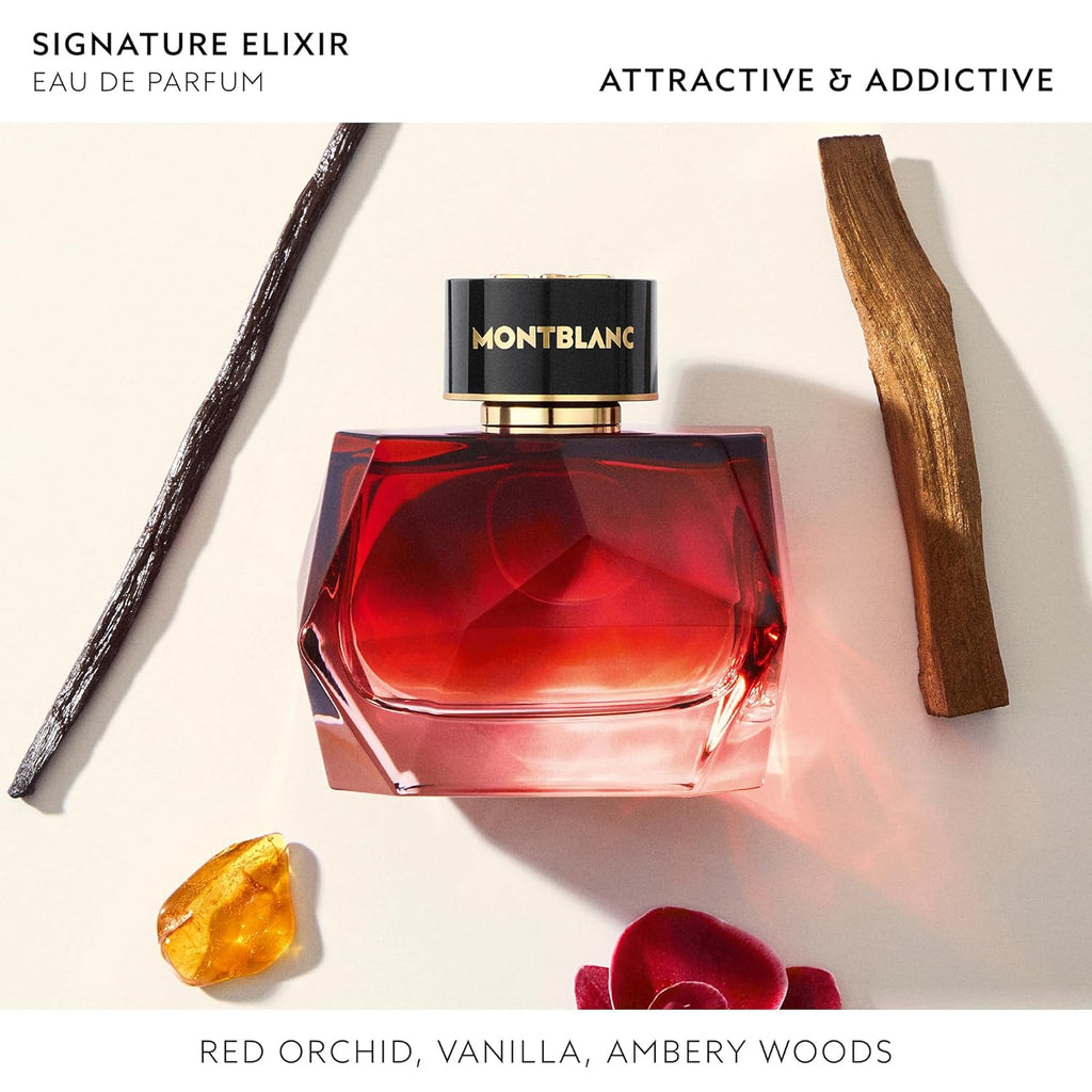MONTBLANC - Signature Exlir Eau de Parfum - Women's Fragrance - Floral Ambery Vanilla - With notes of Red Orchid, Vanilla Absolue & Ambery Woods - 3.0 Fl Oz