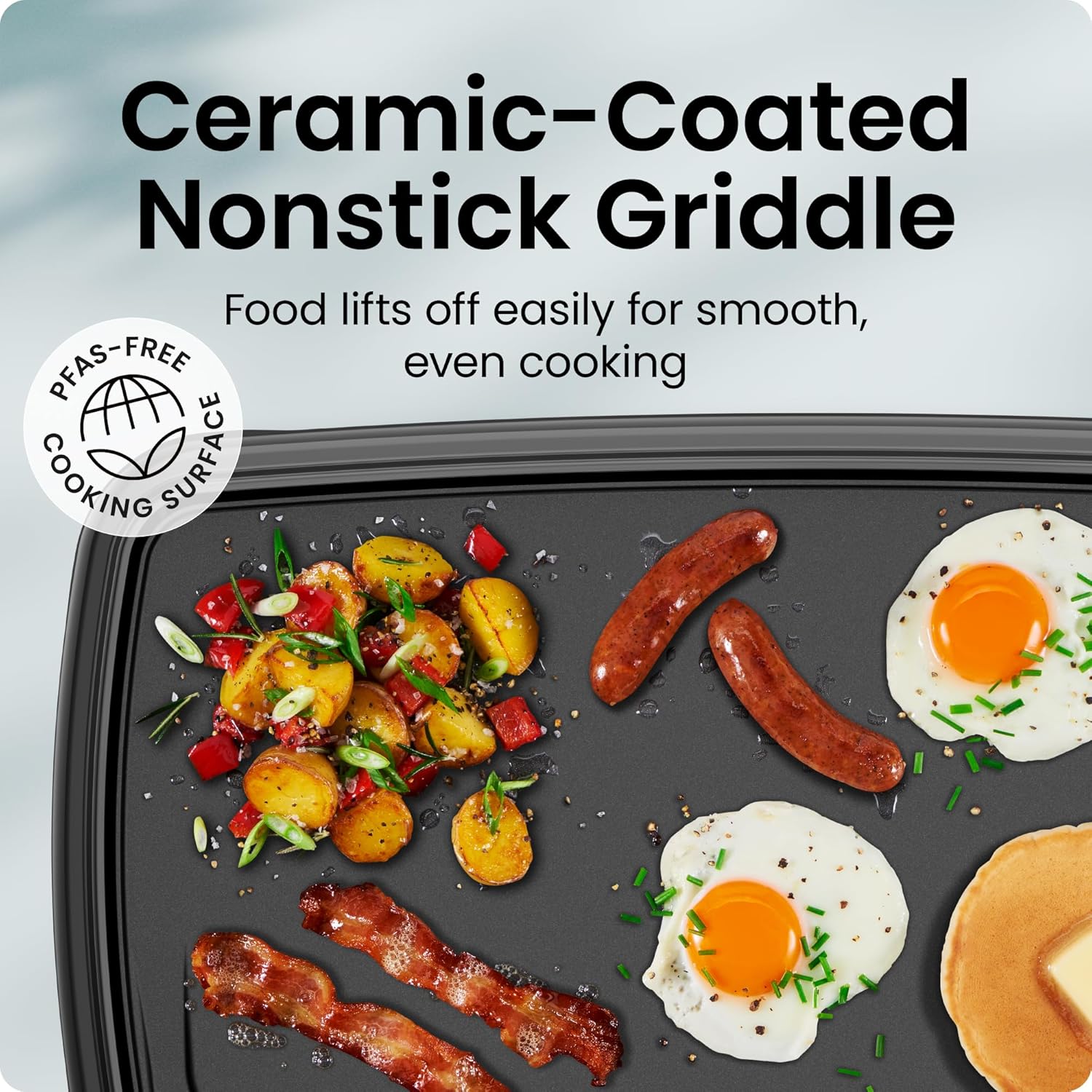 Chefman XL Electric Griddle with Removable Temperature Control, Immersible Flat Top Grill, Burger, Eggs, Pancake Griddle, Nonstick Extra Large Cooking Surface, Slide Out Drip Tray, 10 x 20 Inch