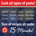 The Original Fasta Pasta Microwave Cooker w Lid and Built-in Strainer (Red)- No More Messes, Waiting for Water to Boil,or Sticky Noodles- Perfect Al Dente Pasta Every time- Patented, It Really Works!