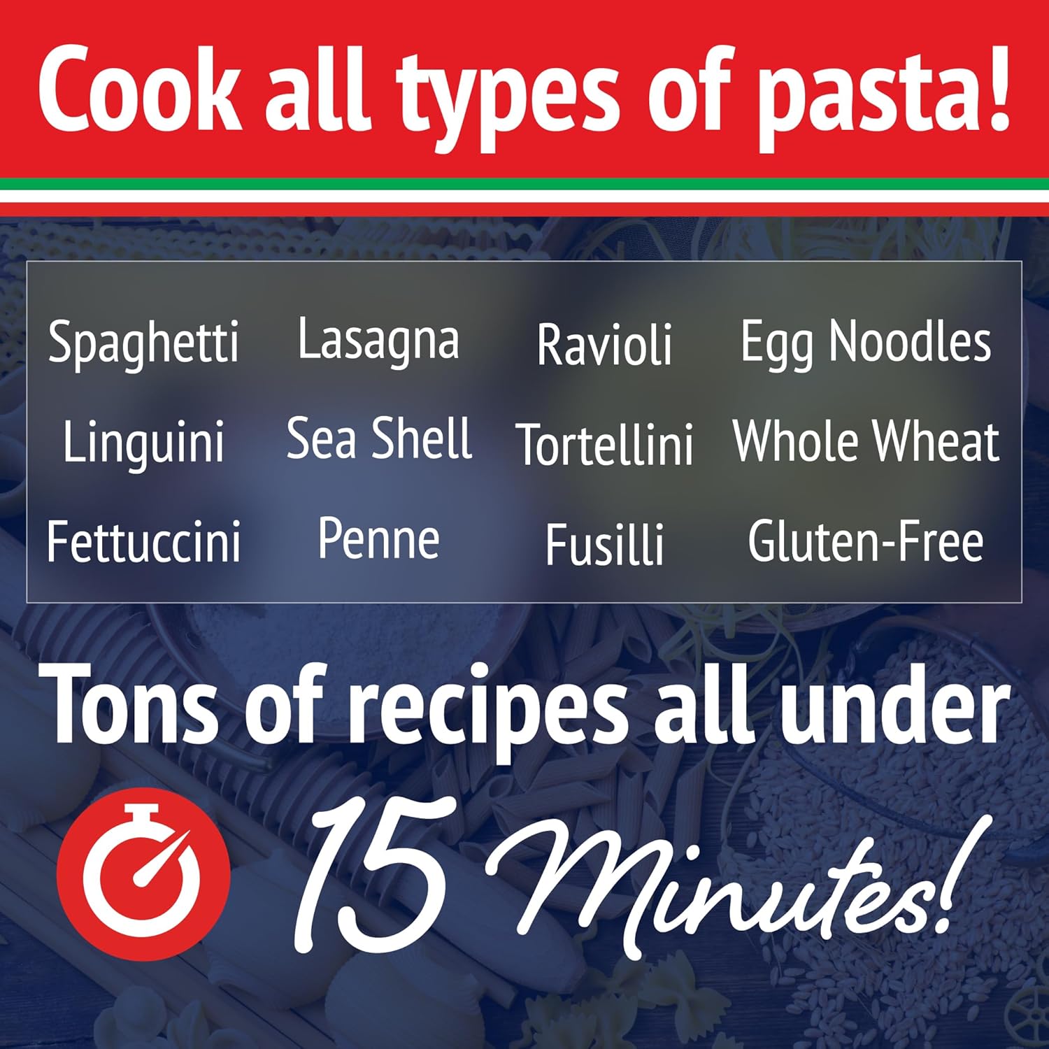 The Original Fasta Pasta Microwave Cooker w Lid and Built-in Strainer (Red)- No More Messes, Waiting for Water to Boil,or Sticky Noodles- Perfect Al Dente Pasta Every time- Patented, It Really Works!