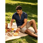 Men'S Casual Henley Shirts Classic Button Cotton Short Sleeve T-Shirt Summer Basic Solid Lightweight Tees Tops