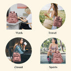 Backpack Purse For Women, Women Backpack Purse Small Leather Waterproof Anti-Theft Shoulder Bags Handbags Ladies