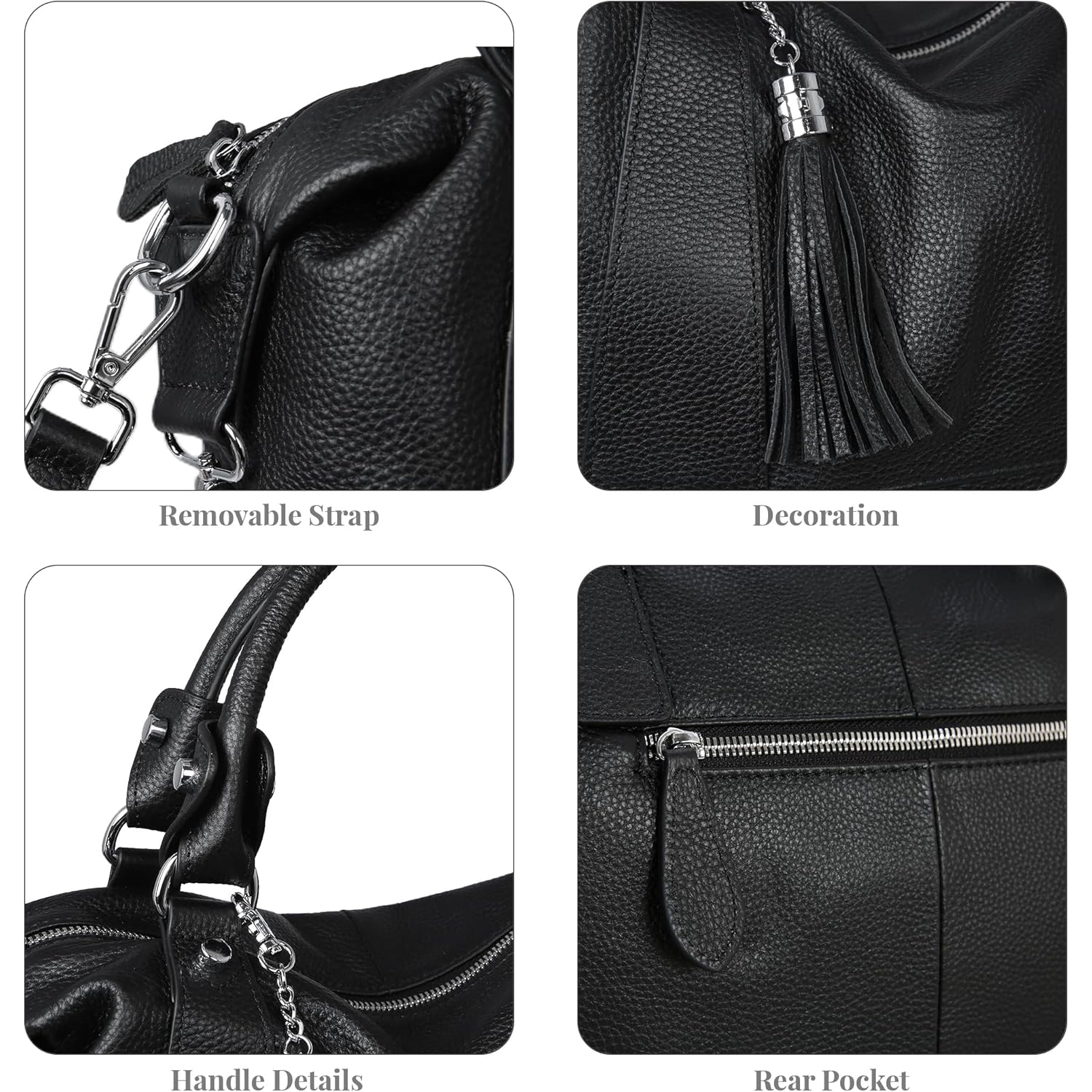 HESHE Womens Genuine Leather Purse Satchel Tote Bags Ladies Real Leather Bags Crossbody Handbags