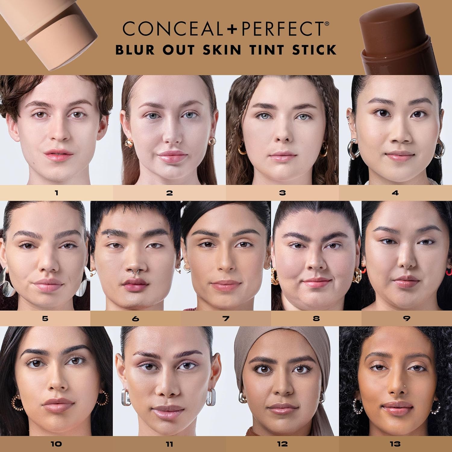 Milani Conceal + Perfect Blur Out Skin Tint Stick - Light to Medium Coverage Tinted Moisturizer Stick with Vitamin C & E - Soft Matte, Pore Blurring Natural Finish 04-Light Warm-Neutral
