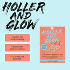 Holler And Glow Printed Foot Mask Variety Pack, Masks For Dry Cracked Feet, Peach & Vanilla Scented, Infused With Hyaluronic Acid, Hydrating Foot Care Treatment, Moisturizing Socks, 6 Piece Set