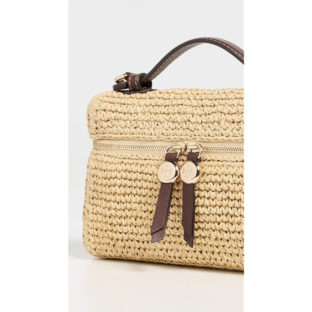 Tory Burch Women'S Romy Straw Slim Top Handle Bag