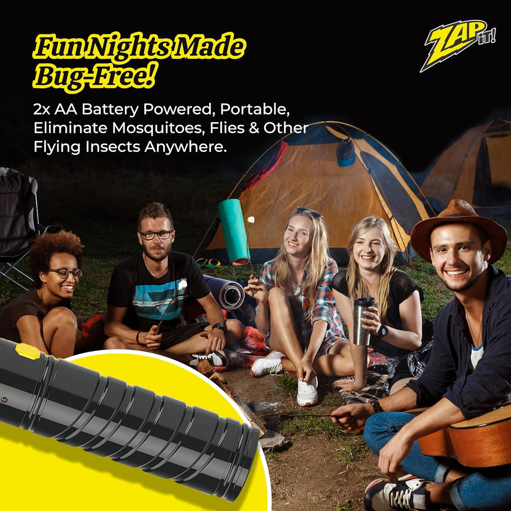 Zap It! Electric Fly Swatter Racket - 3,500 Volt Bug Zapper Racket - Battery-Powered Fly Zapper And Mosquito Racquet Zappers With Aa Batteries Included - Lightweight And Compact For Indoors Or Outdoor