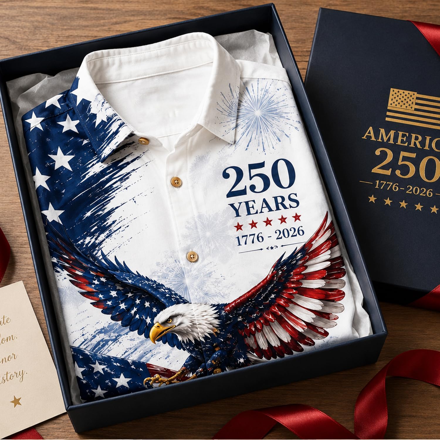 America 250Th Anniversary Hawaiian Shirt 1776-2026, Patriotic Eagle Flag Button Down Shirts Men, Gifts For Independence Day