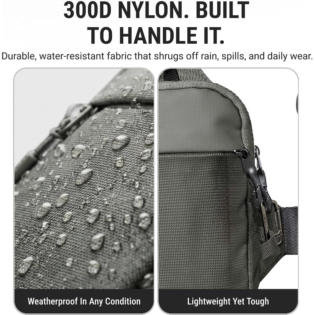 Travel Sling Bag For Men & Women - Small Water Resistant Crossbody Multipocket Chest Bag With Anti-Theft