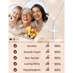 ORAZIO Mothers Day Gifts for Mom,Cross Necklace for Women, 925 Sterling Silver or 18K Gold Plated Cross Necklaces Simple Box Chain Small Cross Pendant Choker Necklace Jewelry Gifts