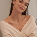 NECOCY Layered Gold Necklaces for Women, Dainty Layered Necklace 14k Gold Plated/Silver Cubic Zirconia Necklace Stack, Simple CZ Jewelry Trendy Gifts for Women