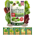 Home Grown Lettuce Seeds 5 Variety Mix 3950+ Bulk Pack Heirloom Non-Gmo, High Germination, Romaine, Bibb, Buttercrunch, Iceberg, Black Seeded Simpson, Indoor Outdoor Hydroponic Garden (Lactuca Sativa)