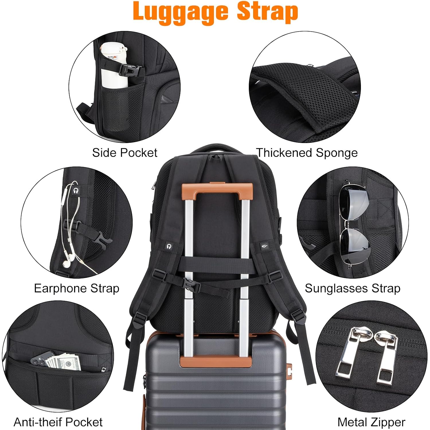 Insulated Lunch Backpack Fit 17" Laptop With Cooler Compartment | 2 In 1 Work Backpack With Lunch Box, Lunch Compartment, Water-Resistant, Lightweight, College Couputer Bag, Men & Women