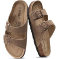 Kidmi Unisex Summer Sandals Arch Support Cork Footbed Slide Sandals With Double Adjustable Buckle For Women Men