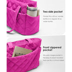 Uselike Tote Bag for Women, Lightweight Puffer Tote Work Bags with Compartments for Travel, Quilted Shoulder Bag with Zipper