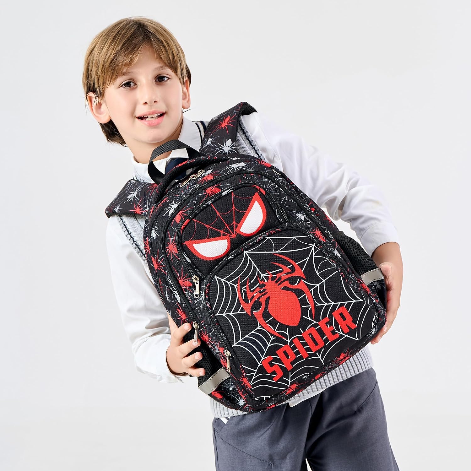Abshoo Cute Spider School Backpack For Boys Elementary Kindergarten Kids School Bag (Spider Black)