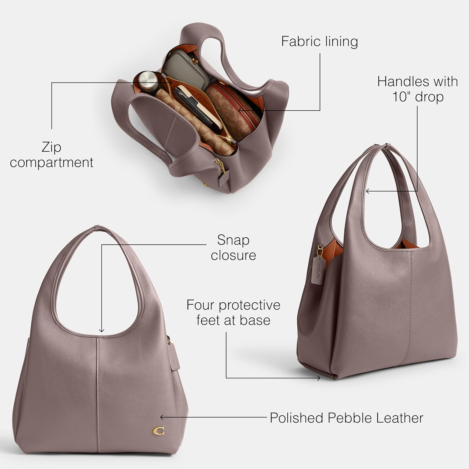 Coach Polished Pebble Leather Lana Shoulder Bag