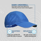 TrailHeads Women's Race Day Performance Running Cap, Lightweight & Quick Drying Mesh Sports Hat with Reflective Trim White-cool Blue