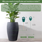 Long Probe Deep Use Soil Moisture Meter, Water Monitor Indicator Sensor, Hygrometer For Outdoor Indoor Large Pot Plants, Flower, Gardening, Farming