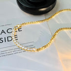 IMBOS 14K Gold Plated Chunky Chain Choker Necklaces for Women Chunky Gold Necklace Tennis Necklace for Women CZ Love Chain Cuban Link Choker Jewelry Gifts