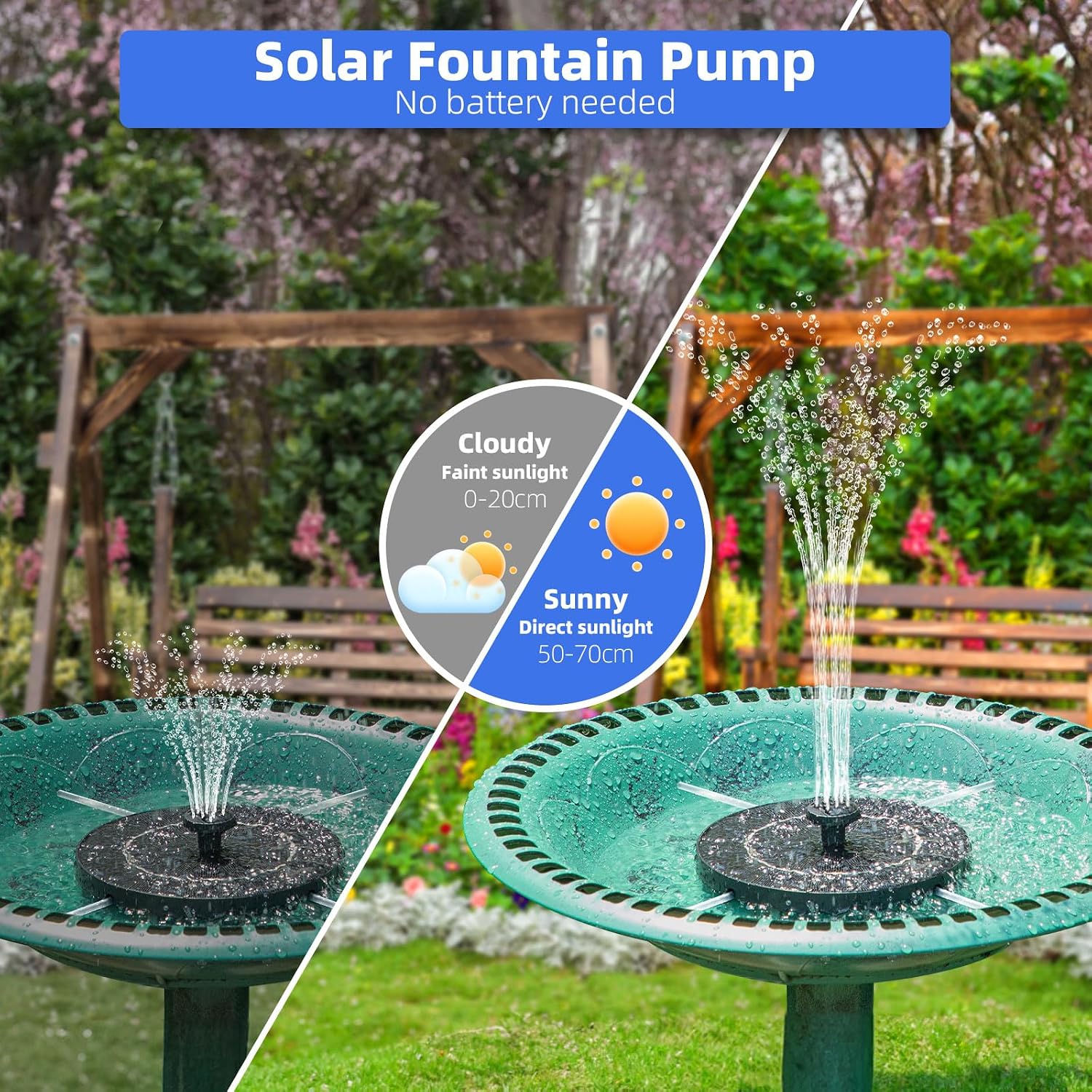 Solar Fountain For Bird Bath, Solar Water Fountain With Multiple Nozzles & Fixed Pipes, Upgraded Version 3.5W Solar Water Pump, Suitable For Bird Bath, Garden, Courtyard, Fish Tank, Outdoor