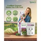 Nature Jim'S Sprout Organic Broccoli Seeds – Non-Gmo, Sprouting Seeds - 8Oz | Rich In Sulforaphane - Fast-Growing Microgreen Plants – Ideal Sprouting Seeds For Fresh & Nutritious Indoor/Outdoor Gardening