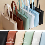 KALIDI Tote Bag Zipper Shoulder Bag Faux Leather Purses Satchel for Women Casual Handbag Work Dating College