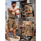 Men'S Cargo Work Shorts Water Resistant Ripstop Tactical Tool Shorts For Outdoor Hiking Fishing With 14 Pockets(No Belt)