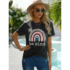 Graphic T Shirts for Women Summer Casual Tops Short Sleeve Tees Loose Fits Blouse Dark Grey