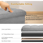 Storage Ottoman With Extra Thick Foam Padded Seat, Foldable Foot Rest Stool With Linen Fabric, 43L Ottoman With Storage Bench For Bedroom Living Room, Holds Up To 300Lbs, 17X13X13In, Dark Gray