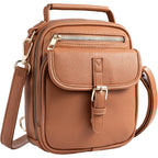 Vegan Leather Crossbody Bag For Women With 2 Straps, Small Messenger Bag With Anti Theft Zipper Pocket Vintage Shoulder Bag