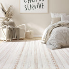 Nakagishi Area Rug Living Room Rugs: 5x7 Large Soft Machine Washable Boho Moroccan FarmNeutral Stain Resistant Indoor Floor Carpet for Bedroom Under Dining Table Home Office Decor-Cream Brown