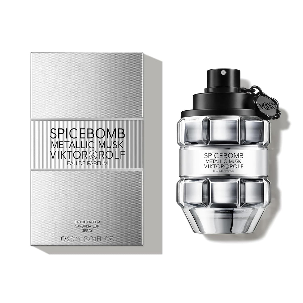 Viktor&Rolf - Spicebomb Metallic Musk - Eau De Parfum - Cologne For Men - Ambery Fragrance - With Warm Musk, Silver Suede & Black Pepper