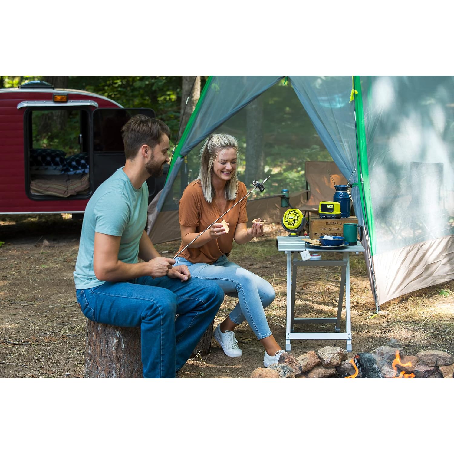 Ryobi Rcf18-0 18V One+ Cordless 10Cm Clamp Fan (Bare Tool) Hyper Green | Pcf02B - Battery And Charger Are Sold Separately