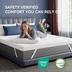 Elemuse 3 Inch Twin Xl Memory Foam Mattress Topper, College Dorm Room Essentials, Gel Foam Bed Topper With Washable Cover, Non-Slip Back To School Bedding, Certipur-Us