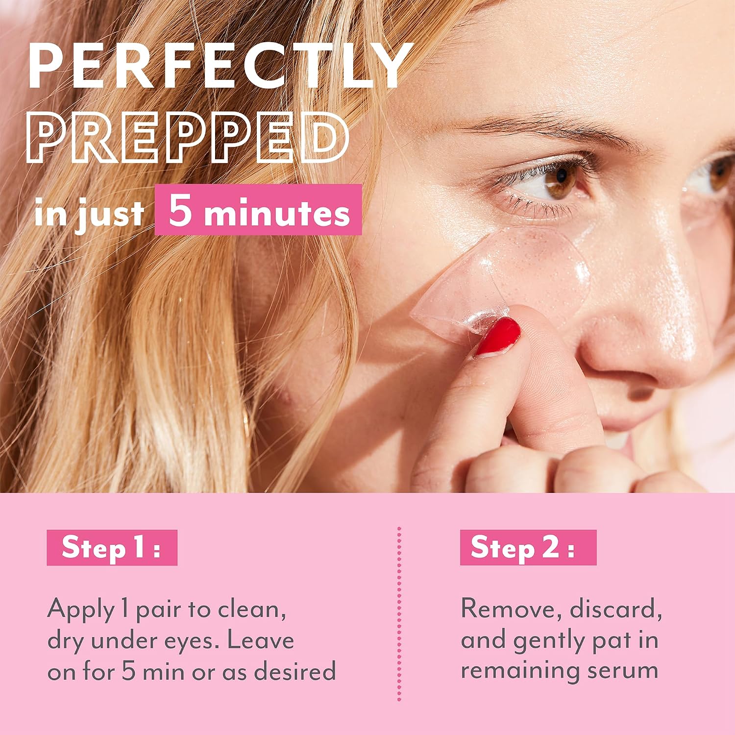Patchology Serve Chilled Rosé Hydrating Under Eye Patches – Hyaluronic Acid & Antioxidant-Infused Eye Masks To Reduce Dark Circles, Puffiness & Fine Lines - Ideal Skincare Essentials (5 Pairs)