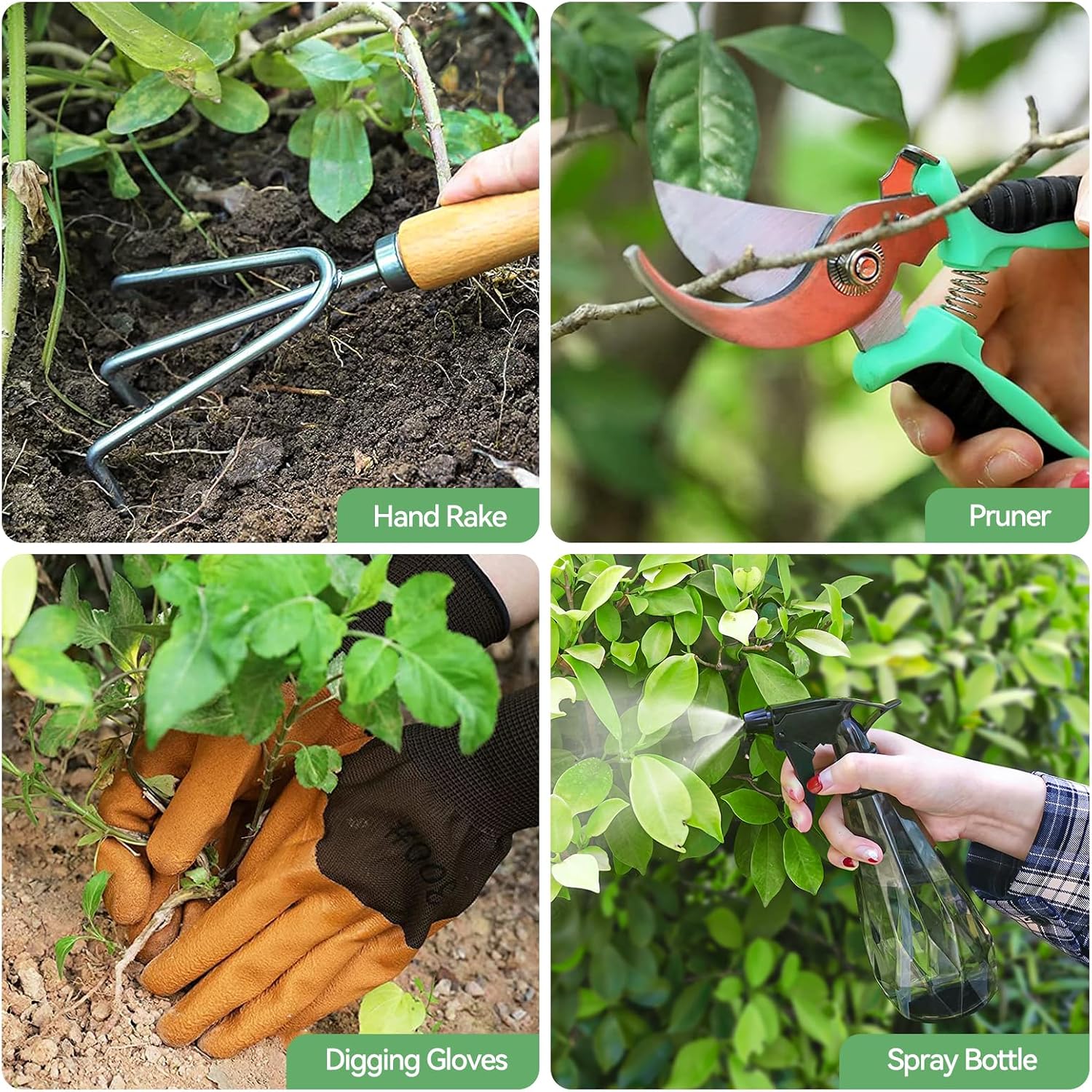 Gardening Tools 9-Piece Heavy Duty Garden Hand Tools With Fashion And Durable Garden Tools Organizer Handbag, Rust-Proof Garden Tool Set, Ideal Gardening Gifts For Women