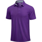 Cotrasen Men'S Polo Shirts Short Sleeve Cotton Pique 3 Buttons Golf Shirts Classic Fit Casual Performance T-Shirt
