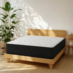King Size 12 Inch Hybrid Innerspring Mattress, Individual Pocket Coils Gel Memory Foam, Medium Soft Black & White Cover, Fiberglass Free Certipur-Us Certified Compressed Bed In A Box, 76" X 80"