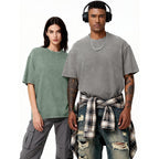 Eiscntd Men'S Oversized T-Shirts Heavyweight Cotton Vintage Washed Loose Fit Unisex Baggy Tee Shirts