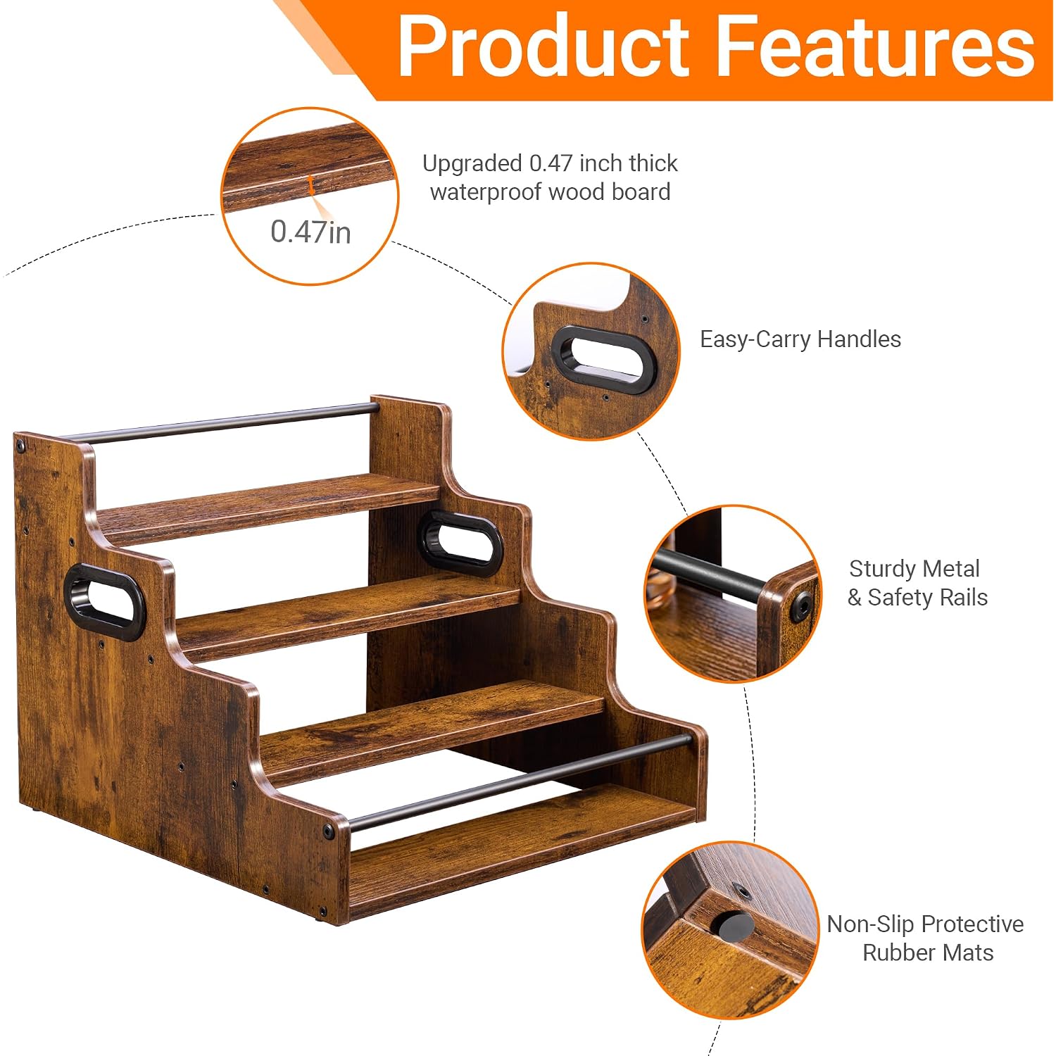 4-Tier Liquor Bottle Display Shelf, Spice Rack - 16-Inch Coffee Syrup Organizer Rack - Heavy-Duty Countertop Bar Shelves For Liquor Whiskey, Spirits, Syrup Wine Dressing
