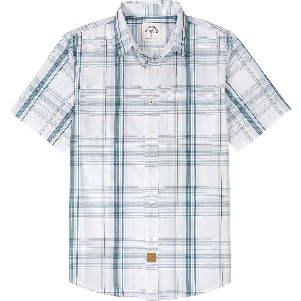 Dubinik® Mens Short Sleeve Button Down Shirts Soft Breathable Summer Vintage Regular Fit Lightweight Men'S Casual Shirt