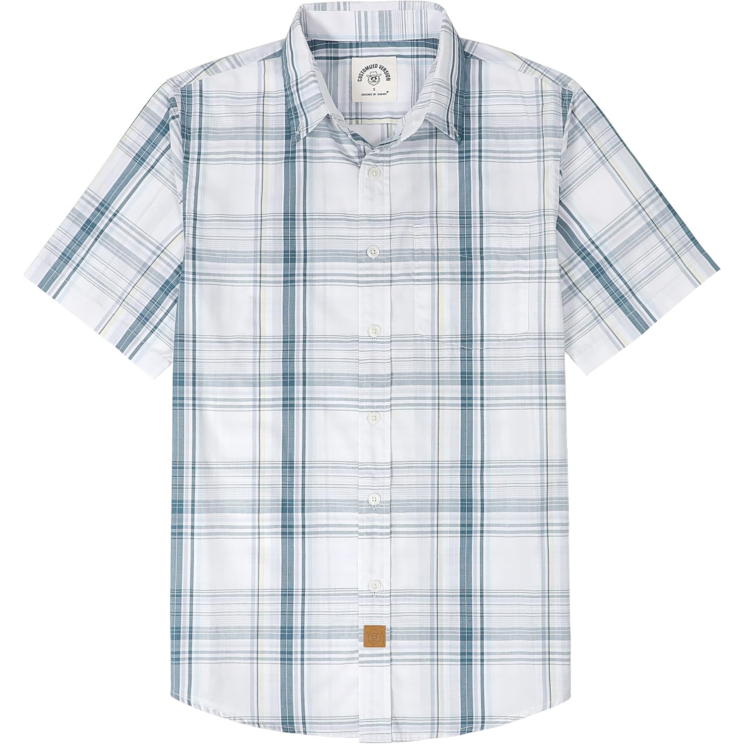 Dubinik® Mens Short Sleeve Button Down Shirts Soft Breathable Summer Vintage Regular Fit Lightweight Men'S Casual Shirt